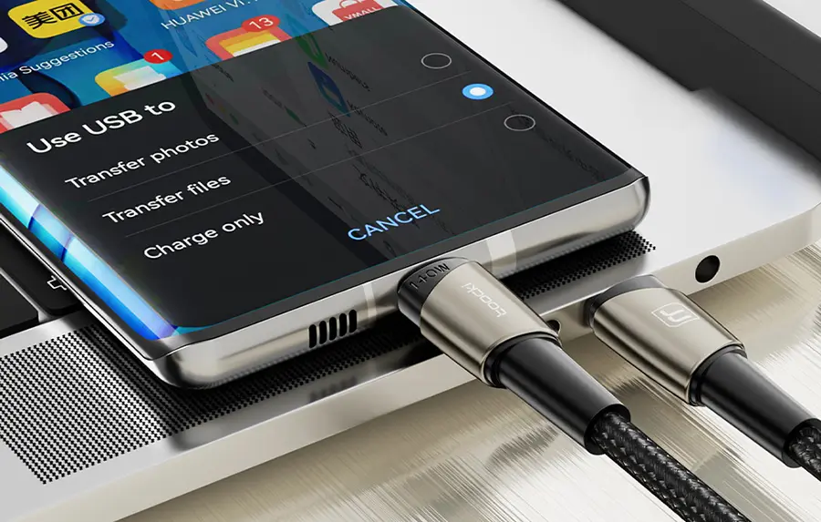 Kabel USB-C 140 W 2 m Toocki TXCTT14-LG01-W2 perłowy nikiel